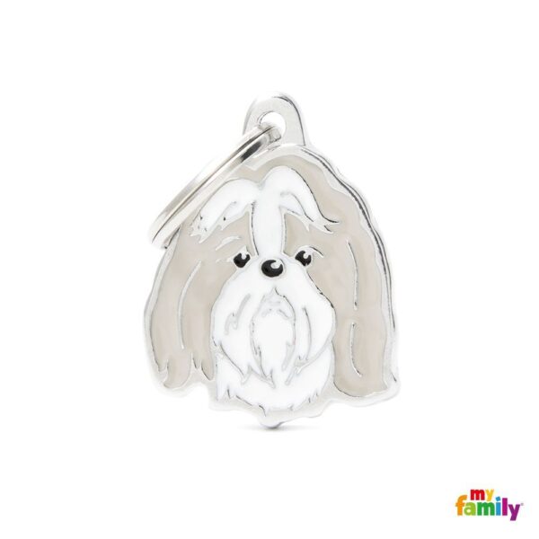 MF16NGREY WHITE AND GOLD SHIH TZU